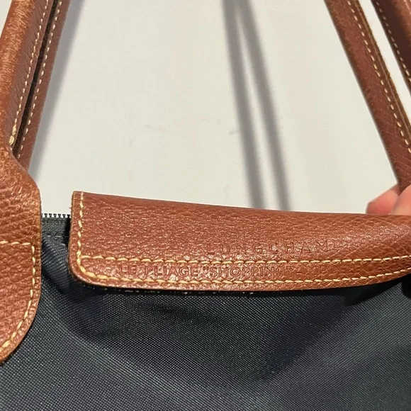 LONGCHAMP Le Pliage Tote bag Charcoal gray Canvas Small - Picture 6 of 11